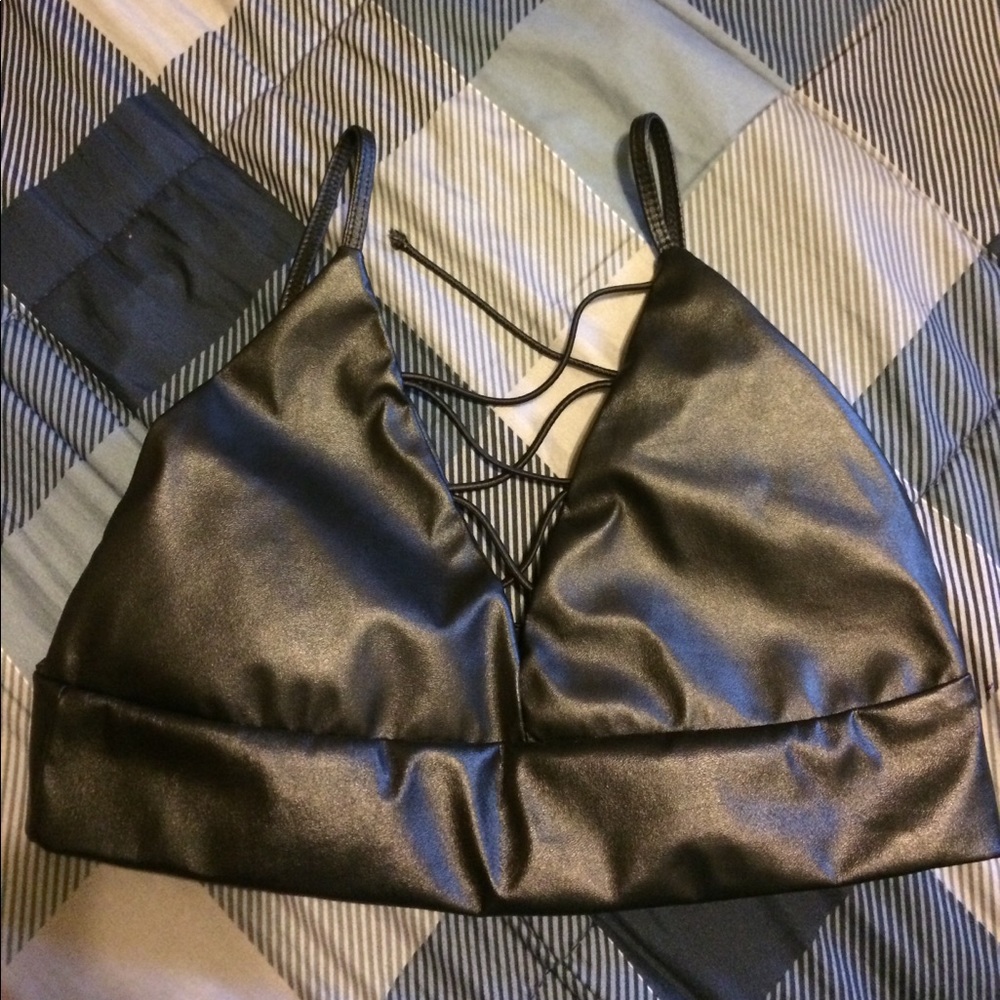 Leather bralette. Never worn!