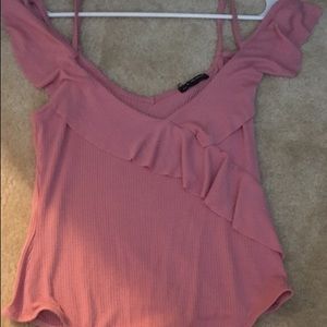 Pacsun off the shoulder pink body suit