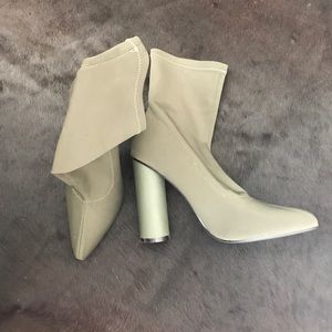 Army green ankle boots