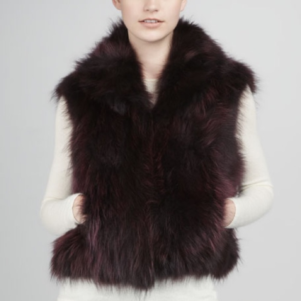 Adrienne Landau raccoon fur vest