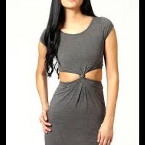 NEVER WORN Gray Knotted Cut-out Bodycon Dress