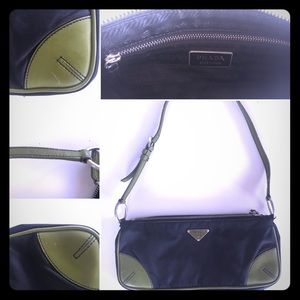Prada black and green tote