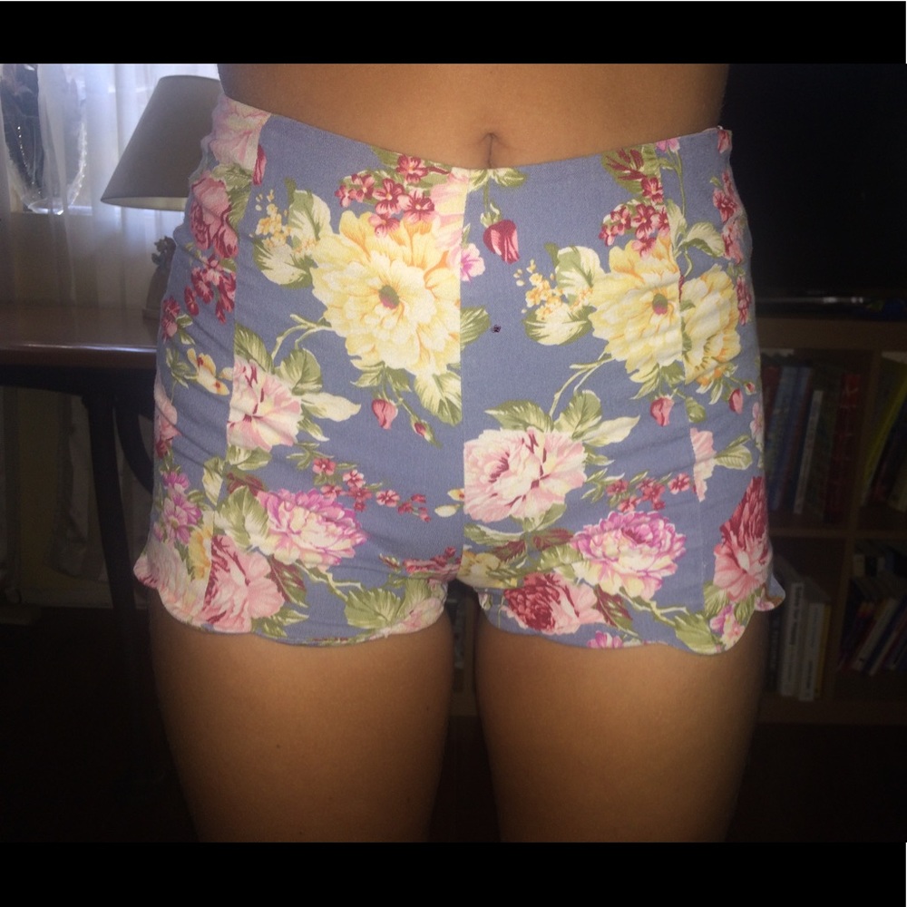 high waisted floral shorts