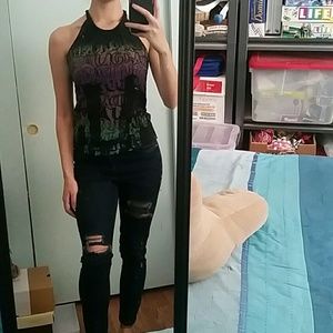 Grunge halter tank top