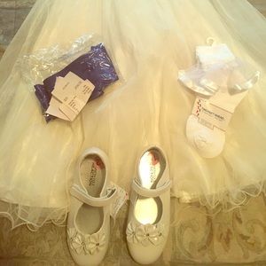 New!! Flower girl dress/shoes/socks/ band