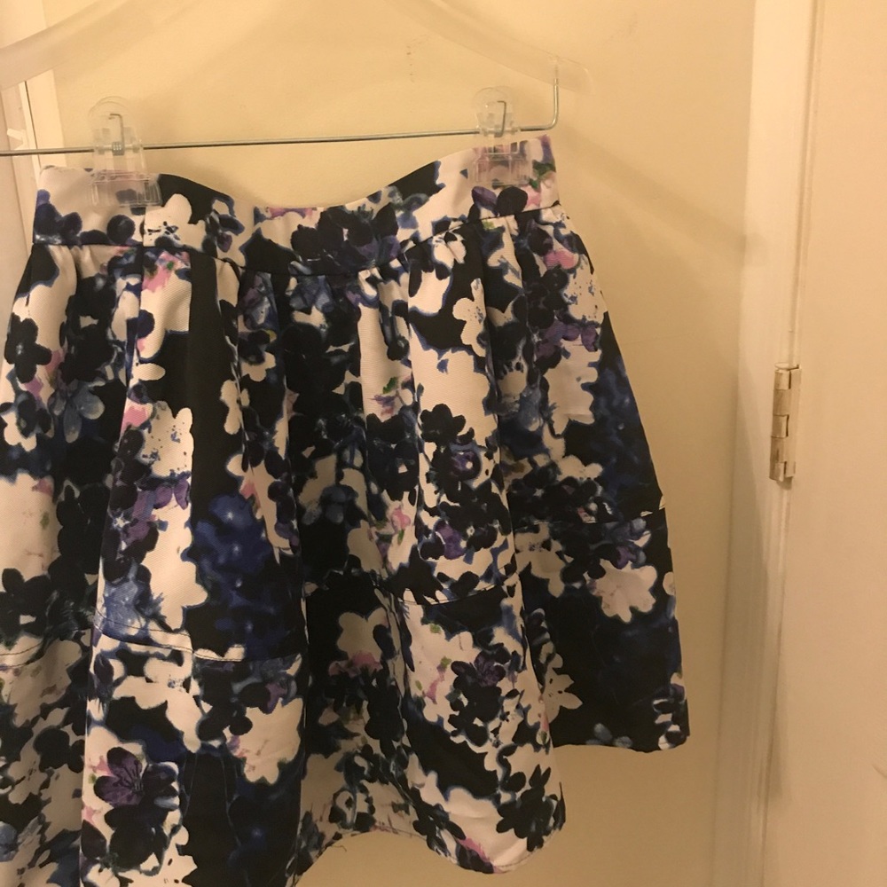 Express Blue Floral Skirt