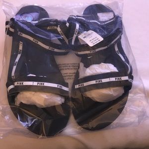VS Pink- black sandals