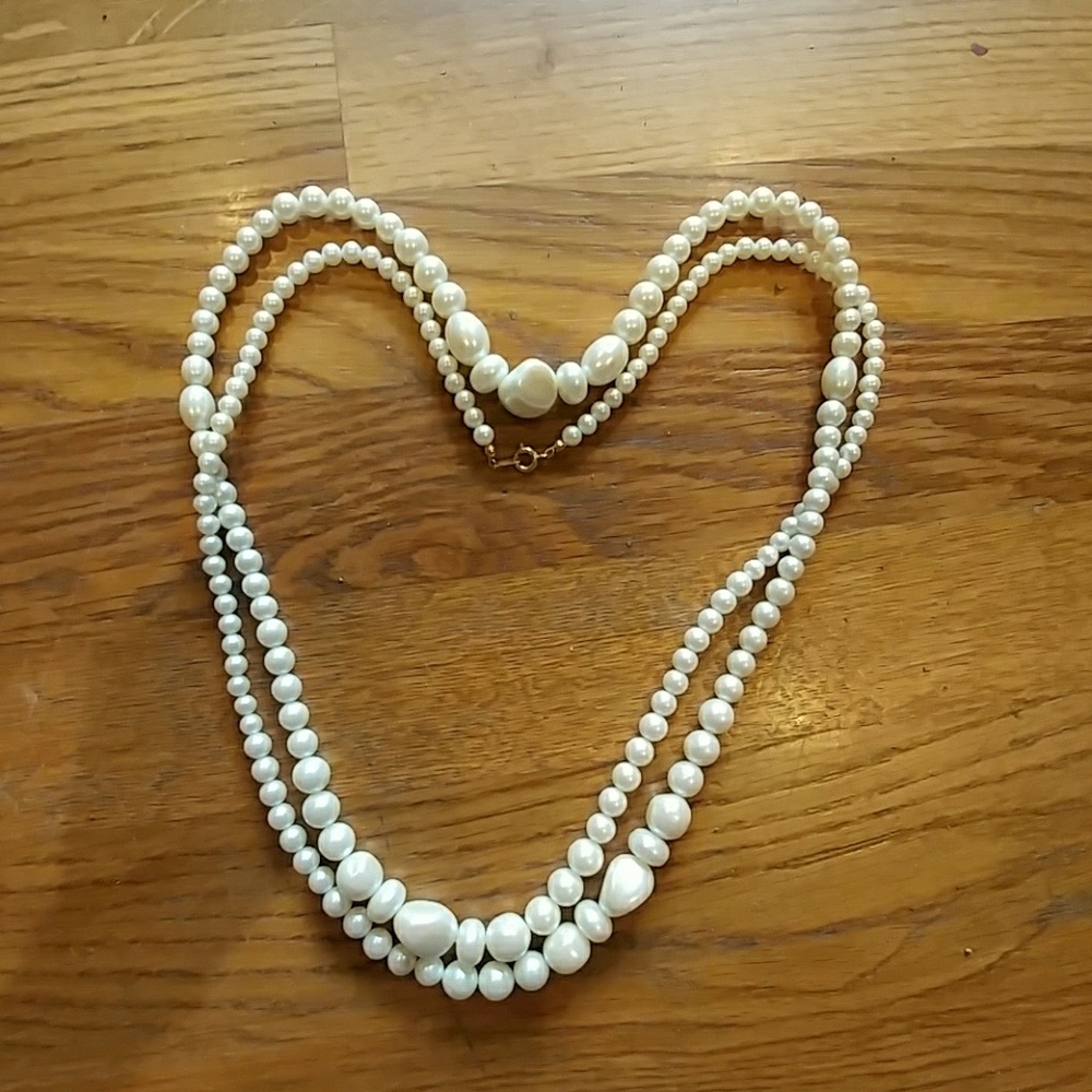 Faux pearl necklace
