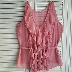 Pink ruffled top. XL. NY&Co.