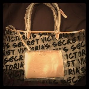 🔮Victoria's Secret Gold/Black/Clear Bag🔮