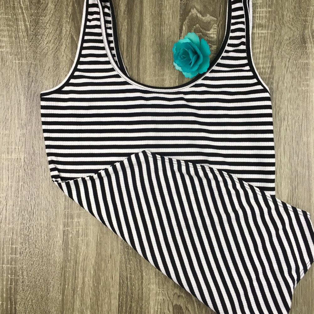 Stripe ribbed Tank bodysuit