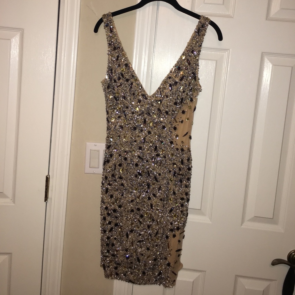 FINAL PRICE DROP WORN ONCE Jeweled NUDE jovani