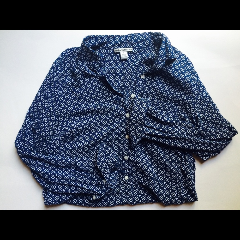 Satiny 3/4 button down shirt
