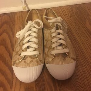 COACH metallic gold sneakers size 7.5