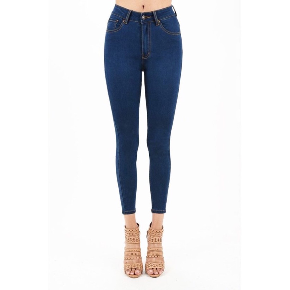 LAST 🔘 High Rise Dark Blue Ankle Skinny Jeans