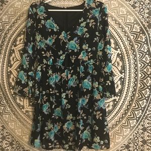 Blue and Black Rose, Cut Out Dress