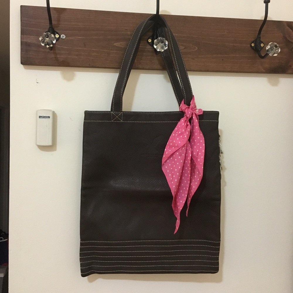 American Eagle Leather Shoulder Tote Bag