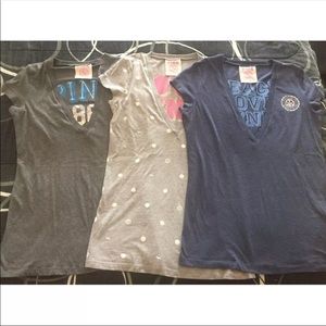 VS Pink Deep V neck Cap sleeve (3) Size Large