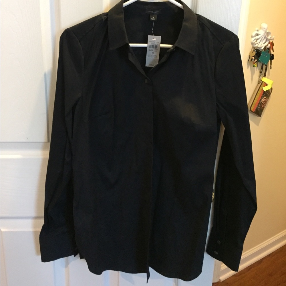 Ann Taylor Black Button Down