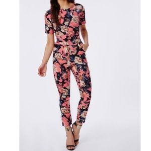 NWT • Missguided Floral Print Jumpsuit