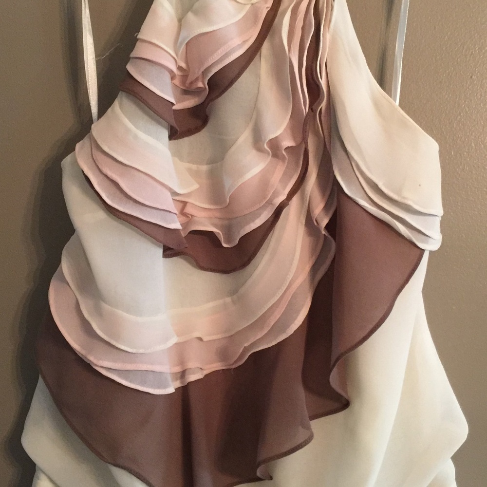 Arden B Multi-Colored Ruffle, Sleeveless Dress