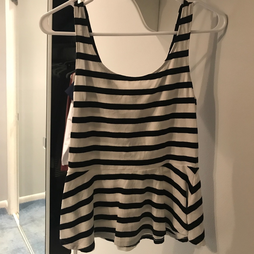 Striped peplum top