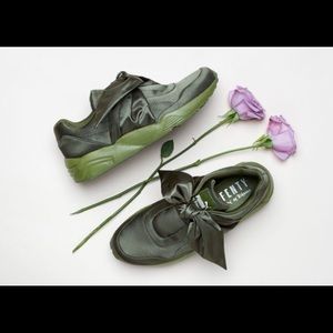 Rihanna Fenty x Puma Bow Sneakers in Olive