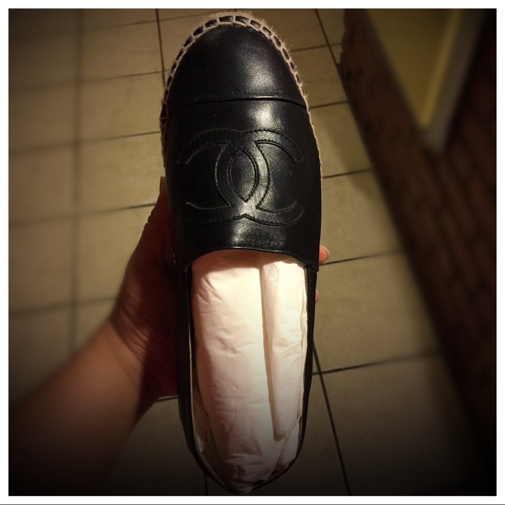 Chanel Lambskin Leather Espadrille Flats 2016