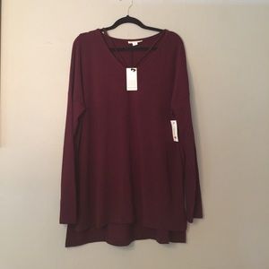 Loveriche V-Neck Burgundy Sweater - New w/ tags!