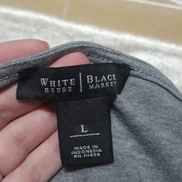 WHBM gray tank with raised silver triangle embelli - Picture 2 of 7