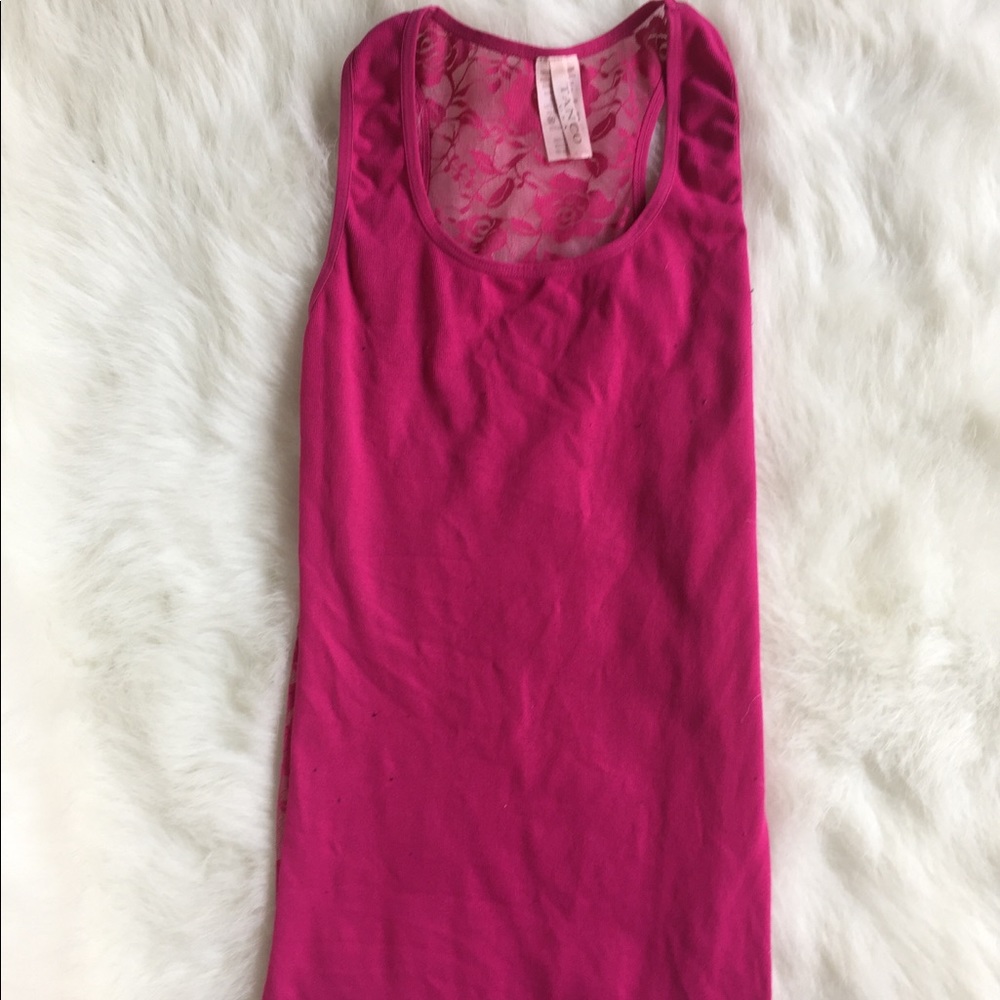 Hot Pink Racerback with Lace