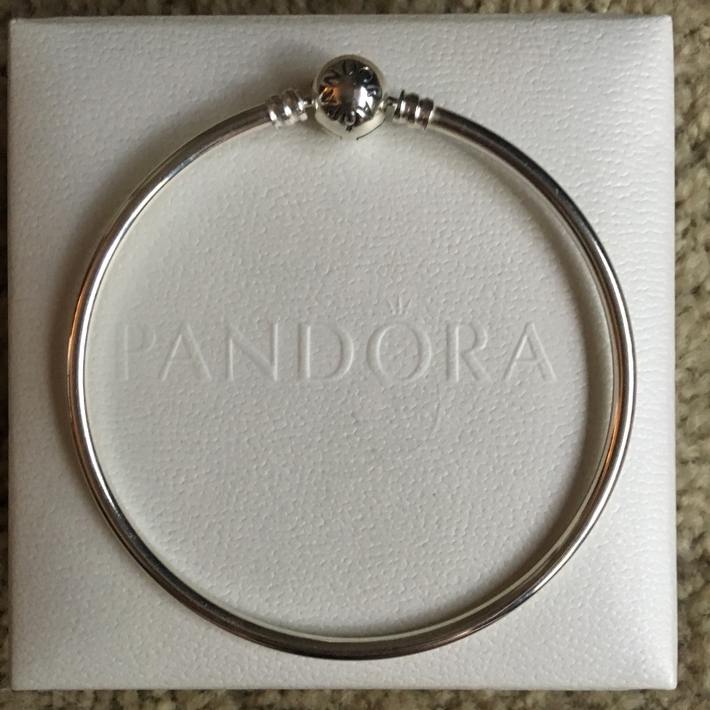 Pandora Bangle Silver Bracelet (2.75" Diameter)