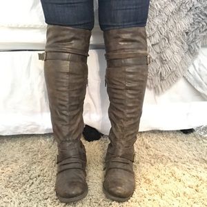 Knee high brown boots