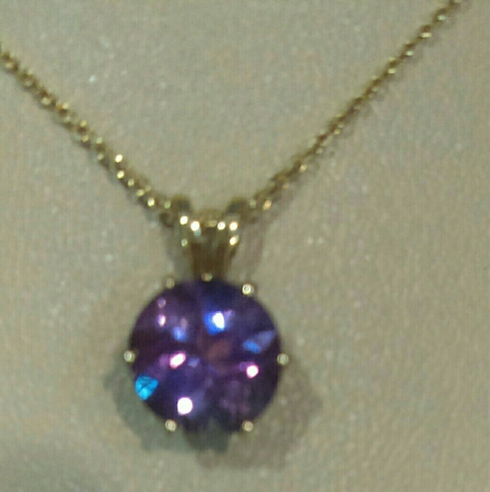 14K gold Amethyst Pendant
