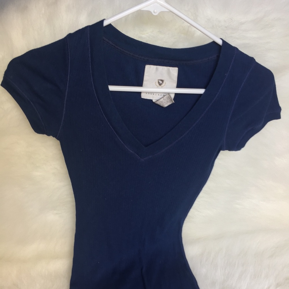 Navy Abercrombie V-Neck Tee