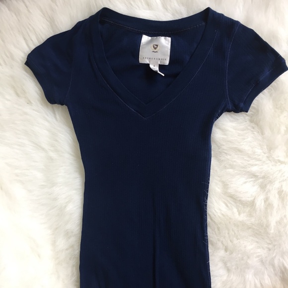 Navy Abercrombie V-Neck Tee - Picture 2 of 3