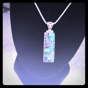 Multi copper turquoise sterling silver pendant