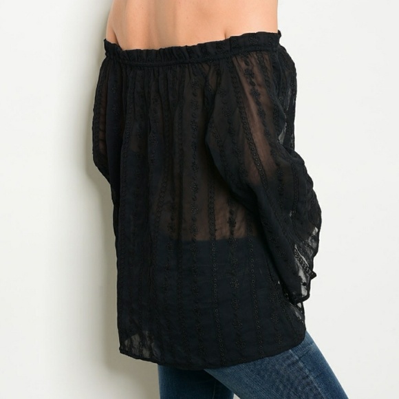 LAST ONE - Sexy Sheer Black Lace Top - Picture 2 of 7