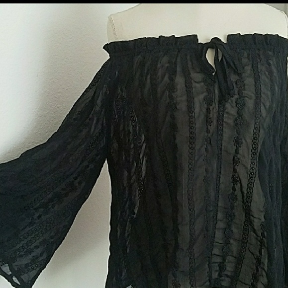 LAST ONE - Sexy Sheer Black Lace Top - Picture 4 of 7