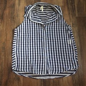 Navy and white blouse