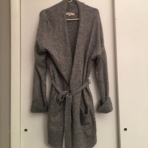 Loft Grey XL Belted Sweater