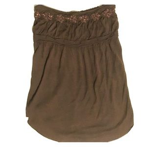 Free people strapless brown top small