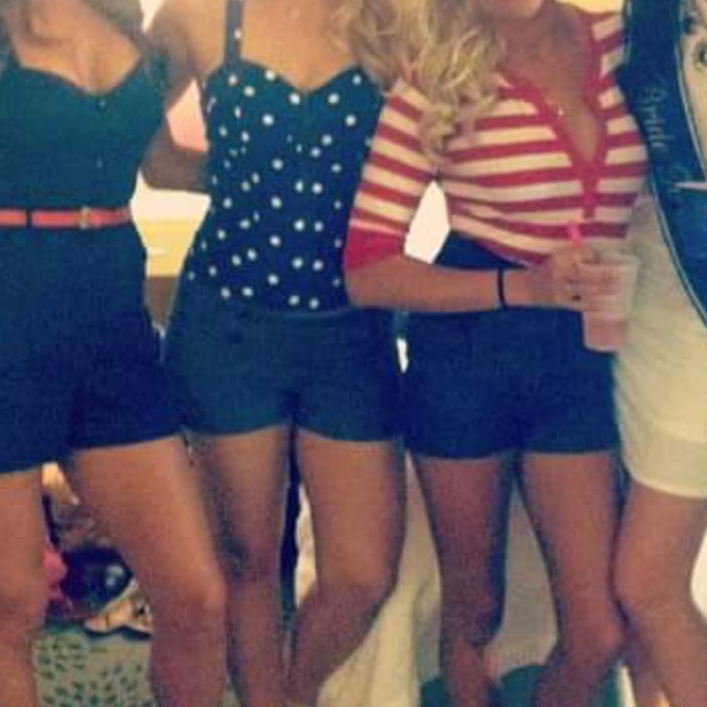 Nautical Pinup Peplum Tank