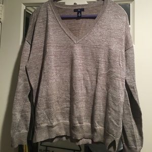 Gap Gold metallic V neck sweater