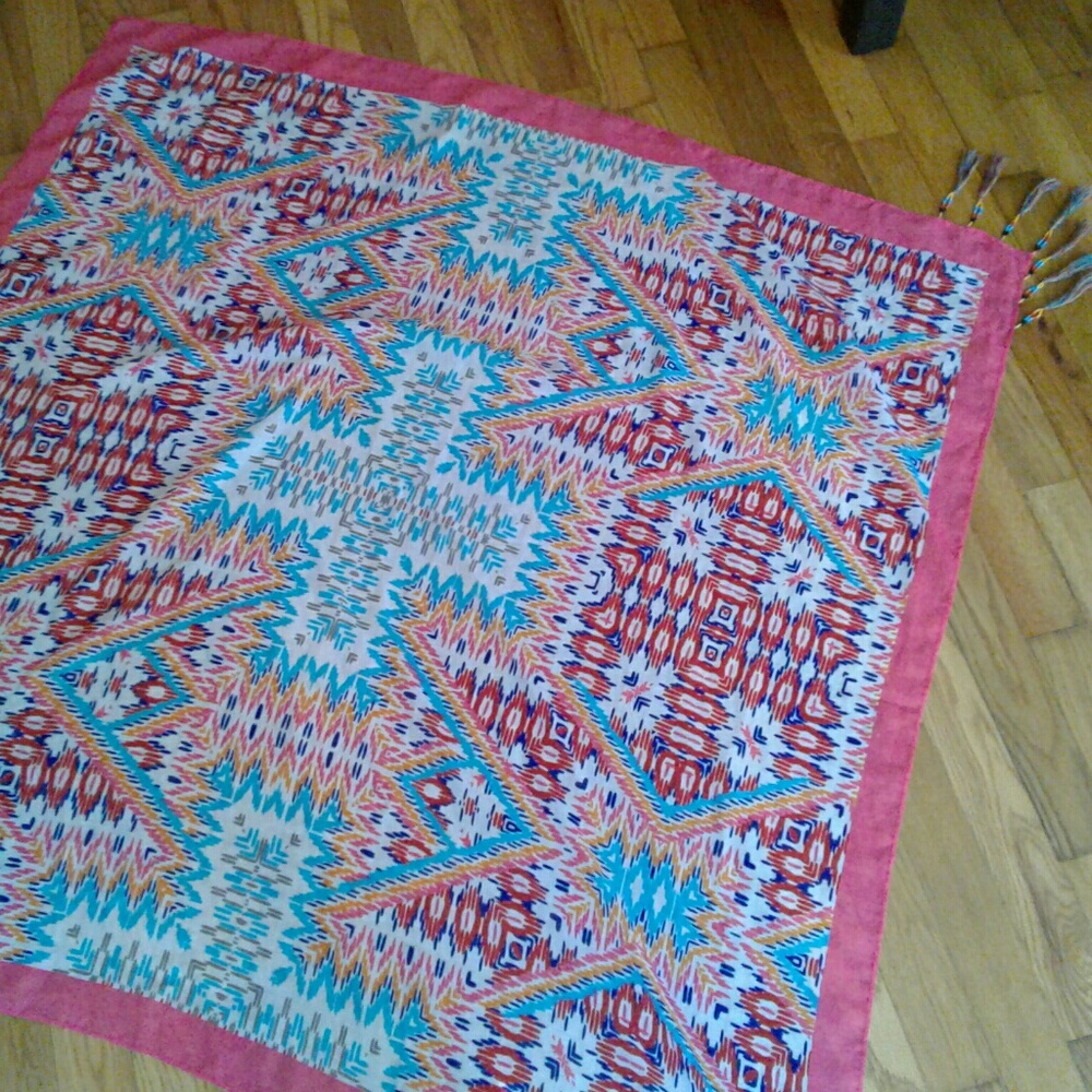 Polish Square Beaded scarf geometric tribal square