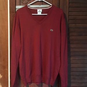 Men's Lacoste V-Neck Cotton Sweater