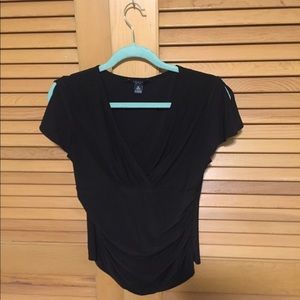 Chaps Black V-neck Blouse