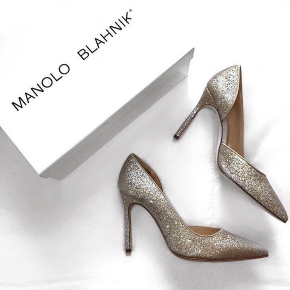 Manolo Blahnik Collina Pump in Glitter 6.5 - Picture 3 of 5