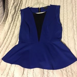 Forever 21 Royal Blue Peplum Top