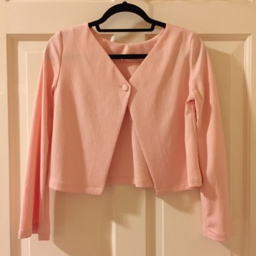 Topshop open back Crop Top long sleeve NEW - Picture 2 of 4